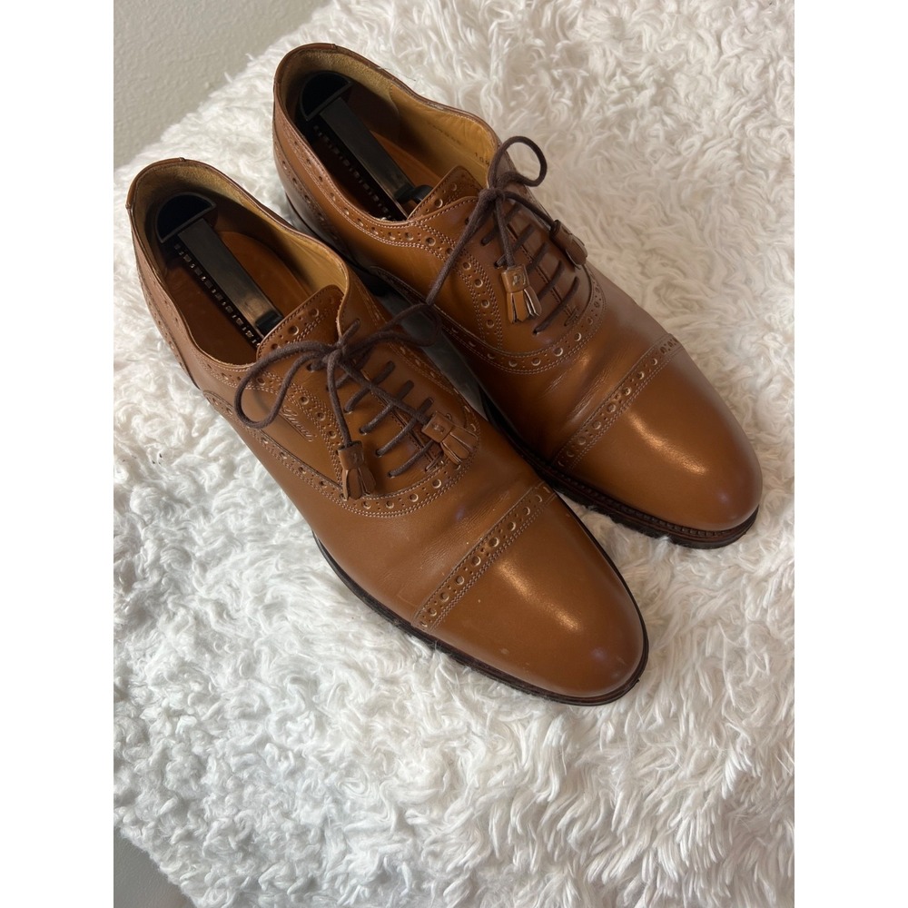Gucci Leather Brogue Detail Lace Up Derby Formal Dress Brown Men's - Size 10.5